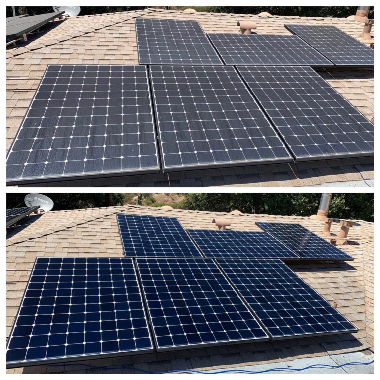 before and after solar panel cleaning beverly hills california
